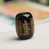 Cuentas de Cristal Cilíndricas Talladas con el Sutra del Corazón de Ágata Negra, Amarilla y Roja, Cuentas para la Cintura, Bodhi Vajra, Estrella y Luna, Cuentas Budistas, Accesorios y Adornos Culturales