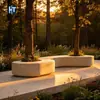 Banco de GRC para piscina de árvore com emenda segmentada, banco de concreto pré-fabricado para contorno de árvore paisagística em terrazzo, feito sob medida para projetos municipais