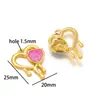 Colgante de Acero Inoxidable con Incrustaciones de Diamantes Estilo Francés Mariposa Luna Corazón Dorado Accesorios para Collar Pulsera Joyería Venta al por Mayor Transfronteriza