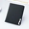 Cartera Horizontal Corta de Marca Moderna para Hombre Cartera Delgada de Cuero para Jóvenes Portaboletos Simple Suave para Estudiante Hombre