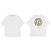 Camiseta de Verano con Estampado de Piedra Transfronterizo, Manga Corta, Brújula Estampada, Espuma 3D, Cuello Redondo, Hombros Caídos, Ajuste Holgado Casual, Unisex