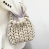 Bolsa de Tecido DIY Feita à Mão para Namorada, Fio Islandês Super Grosso, Bolsa de Ombro/Mão Estilo Coreano