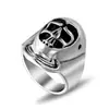 Anillo dominante de calavera de acero de titanio para hombre, anillo ancho de dedo índice de personalidad única, joyería exagerada para hombre SA407