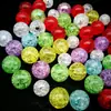 Contas de Estouro de Rachadura Transparentes Contas Florais Acrílicas Contas de Cascalho Coloridas Bolsa Tecida Artesanal