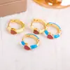 Pendientes Minimalistas de Corazón con Goteo de Aceite de Nicho con Diseño Único, Pendientes de Aro con Bloques de Color, Pendientes de Lujo de Alta Moda