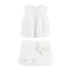 Artículo de Venta Caliente Transfronterizo de Aliexpress 2026 Primavera Nuevo Conjunto de Dos Piezas de Chaleco Sencillo Versátil con Decoración Floral y Falda