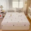 Algodón Puro Clase A Lavable Estilo Fresco Sábana Bajera Pieza Única Dibujos Animados Protector de Colchón Cubierta Completa Infantil Lindo Sarga Funda de Cama