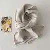 Bufanda de Lana Azul Simple Versátil Tejida para Mujer Otoño e Invierno Versión Coreana Cálida Resistente al Frío Bufanda para el Cuello Bufanda de Moda