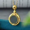 Estilo antiguo incrustado jade natural Hetian jade blanco Gran Sabio regreso colgante de collar vintage moda femenina cadena de clavícula personalizada
