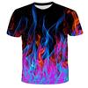 Verão tendência estilo cor chama casal camiseta 3D impressão digital manga curta casual solto T-shirt fabricantes atacado