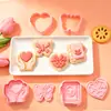 Serie Corazón Sanador Agradecido Cortador de Galletas de Simulación DIY con Patrón de Corazón para Hornear