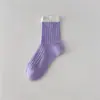 Calcetines de Mujer Youjiaxiu Primavera y Verano Calcetines Finos de Malla Hueca Calcetines de Tubo Medio Sin Costuras de Moda Calcetines con Bloques de Color