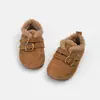 Zapatos de Algodón Cálido de Felpa Estilo Coreano Retro para Niños 2026 Nuevo Estilo Otoño/Invierno Unisex Casual Suela Suave Moda Zapatos Pequeños de Cuero