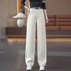 Pantalones Casuales de Pierna Ancha Fluidos Azul Marino Profundo Personalizados para Principios de Otoño 2026 Cintura Alta Corte Tridimensional Pierna Recta Holgada Aire