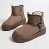 2026 Inverno Novo Botas de Neve Grossas com Veludo para Mulheres Cano Curto Quentes Antiderrapantes Botas de Algodão Tamanho Grande Comércio Exterior Atacado