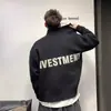 Suéter Cardigan Chaqueta Nuevo Otoño e Invierno Versátil Moderno Retro Cuello Alto para Hombre Perezoso Casual Holgado Cremallera Tejido