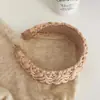 Diadema tejida vintage de copa alta, diadema ancha de color liso estilo francés sofisticada, accesorio para el cabello tejido estilo pastoral