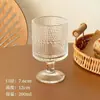 Copo de Vidro de Alto Valor com Listras Verticais, Taça Alta para Uso Doméstico, Adequado para Bebidas, Suco, Água, Café e Vinho com Senso de Design