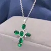 Collar Cruzado Estilo Lujo Ligero Europeo y Americano Moda Diseño de Nicho Colgante de Circonita Nueva Cadena para Clavícula de Acero de Titanio Venta al por Mayor