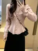 Cardigan de Punto Chic Lujoso Pequeño Estilo Francés para Mujer 2026 Otoño Invierno Nuevo Diseño con Sentido Cuello en V Suéter Abrigo con Volantes