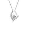 Collar en forma de corazón de plata S925 para mujer, estilo coreano, colgante sencillo que combina con todo, cadena de clavícula Mori para mujer, cadena para el cuello, mano rápida, mismo estilo
