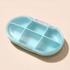Pastillero nuevo de 6 compartimentos, pequeño, mini, caja de almacenamiento para 7 días, divisor de pastillas, portátil para viaje, pastillero pequeño con impresión