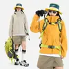 Chaqueta softshell ligera, unisex, con capucha, cuello alto, cortavientos e impermeable para exteriores, abrigo de alpinismo dopamina, estilo de montaña