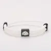 Pulsera Trenzada de Cuerda de Milán Multicolor con Puntos Transfronteriza Loto Blanco Acero Inoxidable Negro Grabado de Letras Cuerda Trenzada Ajustable