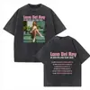 Camiseta Lavada Retro Cuello Redondo Manga Corta de Algodón para la Gira de Estadios Lana Del Rey en Reino Unido e Irlanda 2025