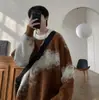 Tricô Gola Redonda Masculino Inverno Engrossado Quente Juventude Tendência Preguiçosa Marca Retrô Americano Tricô de Cor Contrastante Jaqueta