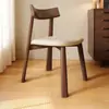 Silla de comedor nórdica de madera maciza estilo crema, silla de comedor de diseñador simple para el hogar, taburete de tocador, silla con respaldo, silla de manzana