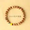 Pulsera de Madera de Melocotón Viejo Badu Flor de Loto Cinabrio Pulsera de Madera Artística Unisex Estilo Étnico Retro Año del Zodiaco En Stock