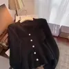 Nueva ropa de punto de estilo francés, elegante cárdigan coreano de otoño e invierno, abrigo elegante, suéter de cola de pez, top de moda para mujer