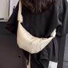 Bolso Croissant de Piel Genuina para Mujer 2025 Nuevo Capa Superior Piel de Oveja Bolso de Cintura de Nicho Bolso de Hombro Cruzado para el Pecho Se Puede Elogiar Bolso Dumpling