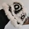 Sombrero de Pescador de Piel de Conejo para Mujer Adulta, Sombrero de Cabeza de Tigre, Sombrero de Punto Peludo Lindo para Otoño e Invierno, Sombrero de Danza del León de Xizang, Sombrero de Cuenca de Tigre