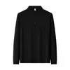 [Estiramiento Modal] Camisa Polo de Manga Larga para Hombre, Top Antibacterial 10A para Negocios Casual, Nueva Colección de Otoño, Camiseta con Cuello