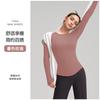 Roupas de Yoga Elásticas de Gola Redonda para Mulheres, Tops de Fitness de Manga Comprida, Roupas Esportivas Slim-Fit de Alta Qualidade, Tops de Yoga com Sensação Nua