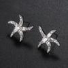 Pendientes irregulares de plata S925 con aguja, versión coreana, para mujer, nuevos pendientes de estrella de mar con circonita de verano, pendientes de gran sentido para mujer, venta al por mayor