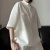 Alta CalidadNuevo Verano Hombres Casual Americano Color Sólido Versátil Cómodo Elegante Relajado Manga Corta Moda
