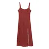 Comercio Exterior Al por Mayor Verano Nuevo Estilo Europeo y Americano Tela Mixta Lunares Vestido Midi con Tirantes 3049676