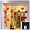 Cortina de Amor para Boda en Casa Alto Valor de Color Explosiones Little Red Book Decoración de Habitación de Boda Corazón de Niña Cortina de Habitación de Princesa Cortina Colgante
