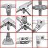 Conectores para tubo cuadrado de aleación de aluminio de 20/25/30 mm, sujetadores de clip, acero galvanizado de acero inoxidable sin perforación, no requiere soldadura.