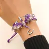 Pulseira Tecida à Mão com Dragão de Esmalte Vintage de Nicho Pulseira de Dragão Cravejada com Diamantes Transfronteiriça Europeia e Americana Joia Versátil Personalizada para Homens
