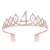 Diadema Corona Feliz Cumpleaños Infantil Fiesta Bebé Diamante Brillante Digital 3 Años 4 Años 5 Años 6 Años Accesorios para el Cabello