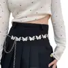 Corrente de cintura acessório de metal multicamadas com franja de estrela oca estilo Y2K para mulheres, corrente de cintura doce e cool de alta qualidade, estilo hot girl