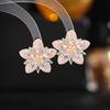 Socialite retrô francesa elegante temperamento brincos de flor Alto sentido brincos femininos s925 prata agulha brincos de zircão atacado