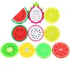 Posavasos suave redondo de PVC, posavasos con temática de frutas, posavasos para té resistente al calor, antideslizante y antiquemaduras, personalizable con impresión de logo, y resistente al calor para usar con alimentos