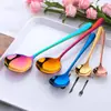 Cuchara de Sopa Coreana de Acero Inoxidable Cuchara de Postre Café Colorida Creativa Grande, Mediana y Pequeña Cuchara de Arroz para Niños Adultos Regalo