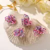 Hada Dulce Reductor de Edad Tejido a Mano Cuentas Coloridas Flores DIY Versátil Pendientes Pendientes Anillos Pasador Accesorios