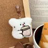 Lindo Llavero de Muñeco de Peluche Dibujo Animado Colgante de Té con Leche Accesorios para Mochila de Estudiante Regalo para Mejor Amiga Colgante